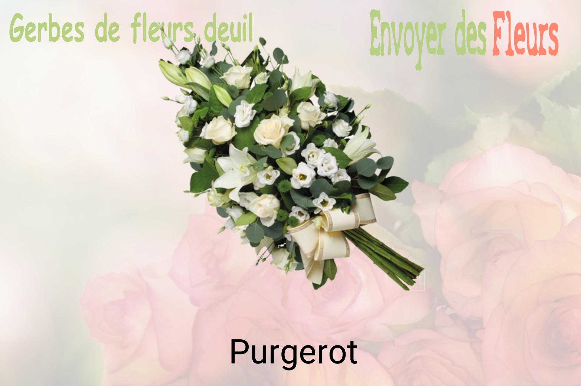 Gerbe de fleurs de deuil livrée à Purgerot